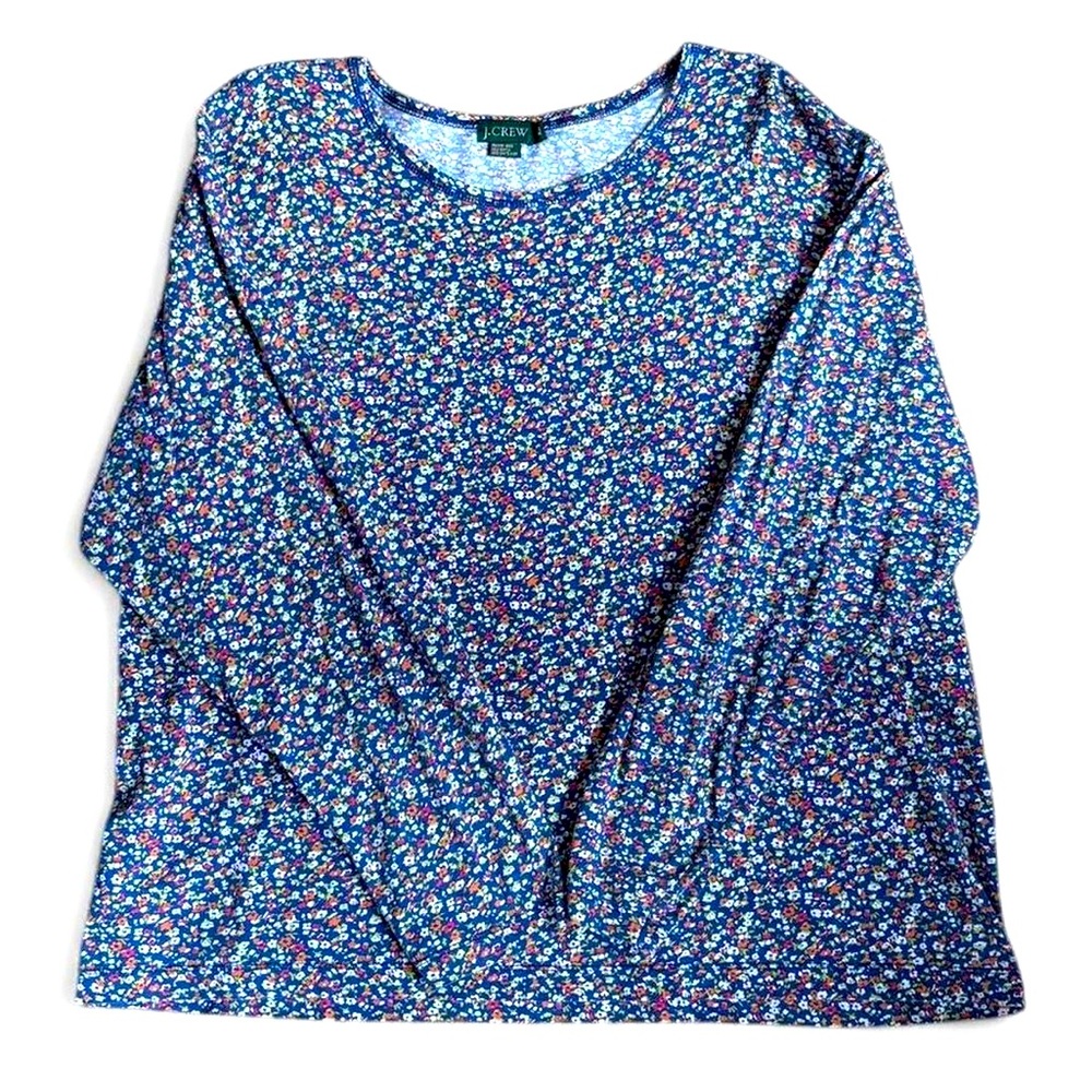 90’s Vintage J. Crew cotton all over floral print long sleeve tee shirt